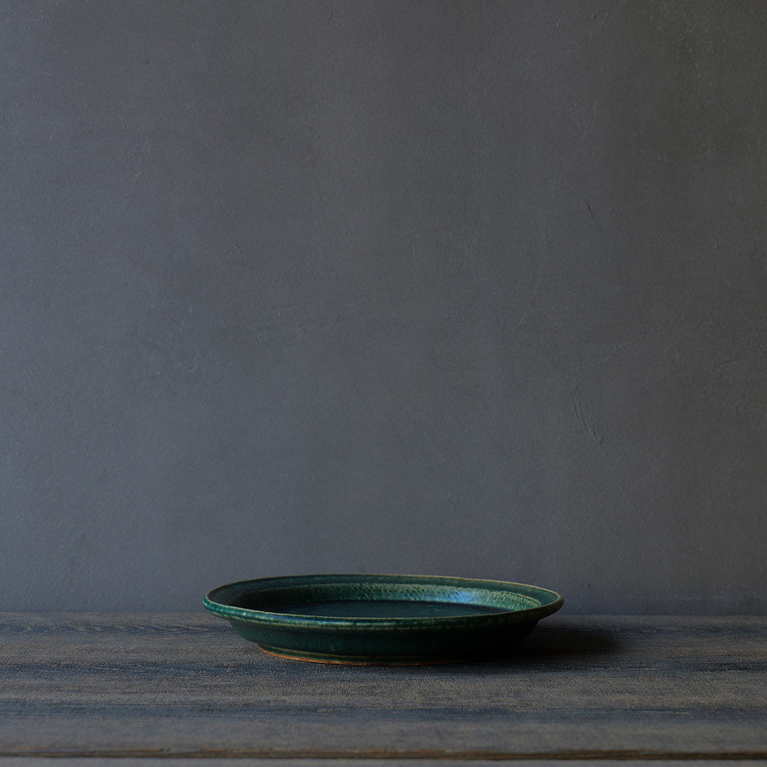 ●24-MS 51 Michikazu Sakai - Oribe Glaze 18cm Plate