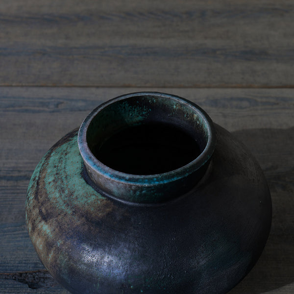 ●24-MS 53 Michikazu Sakai - Oribe Glaze Vase