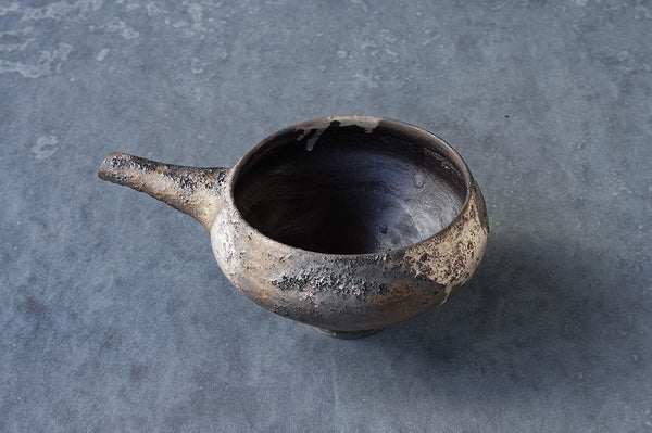●23-YI-55 Teapot Spouted Bowl Silver Glaze  D