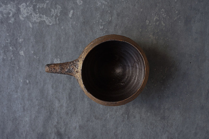 ●23-YI-56 Teapot Spouted Bowl Silver Glaze Bronze A