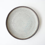 Nobuhiko Tanaka Rough Porcelain Plate (Blue-Gray), Large