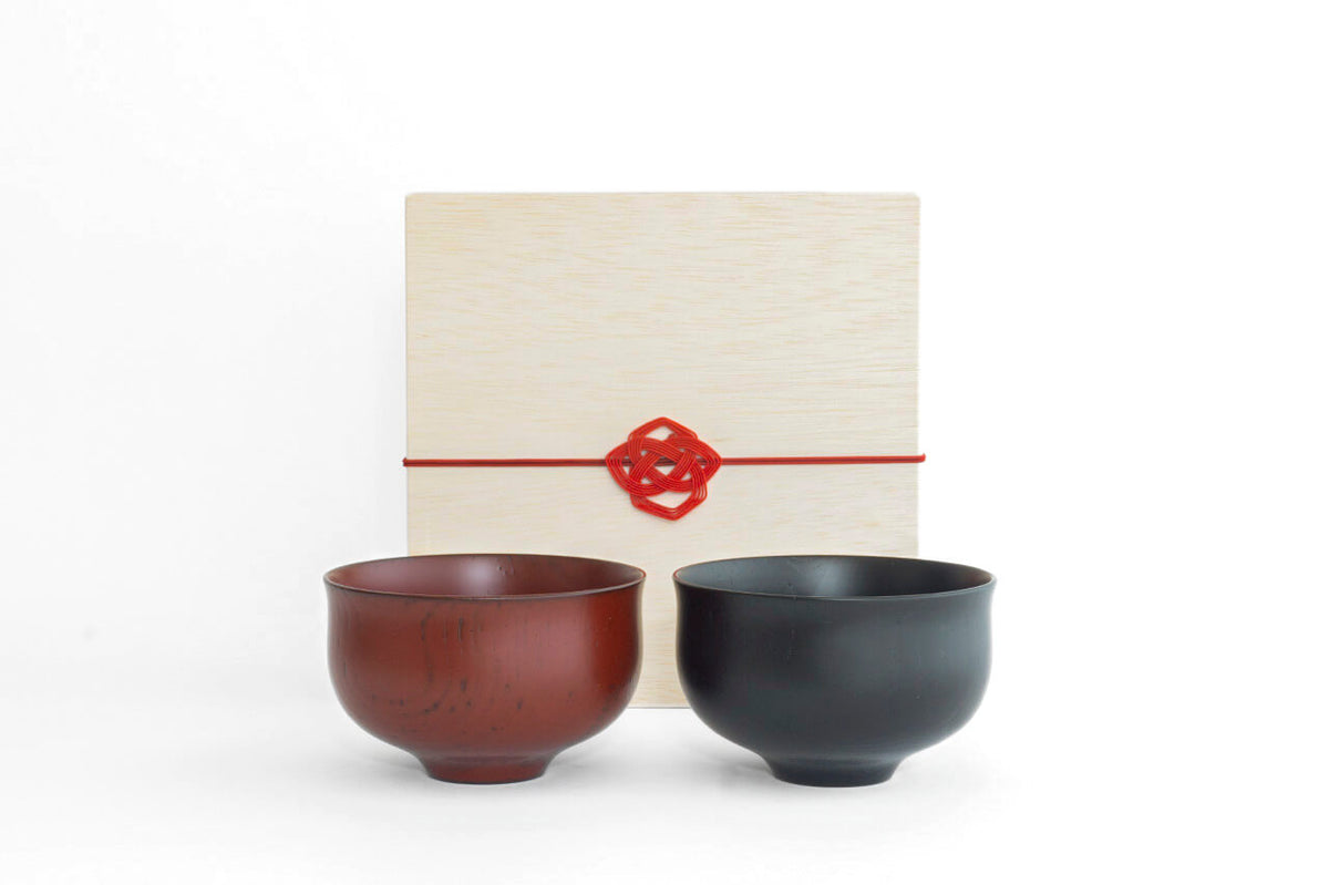 ◇喜八工房 欅 百合型椀 ペアセット – 雨晴/AMAHARE