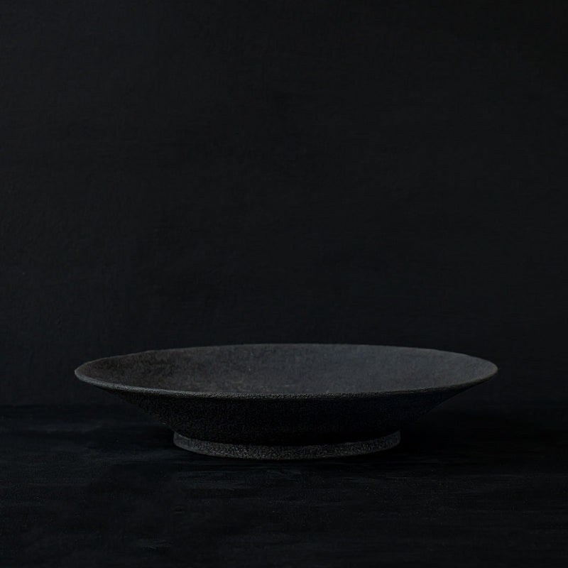 ●25-KF Sabi-urushi Deep Plate 24cm Black