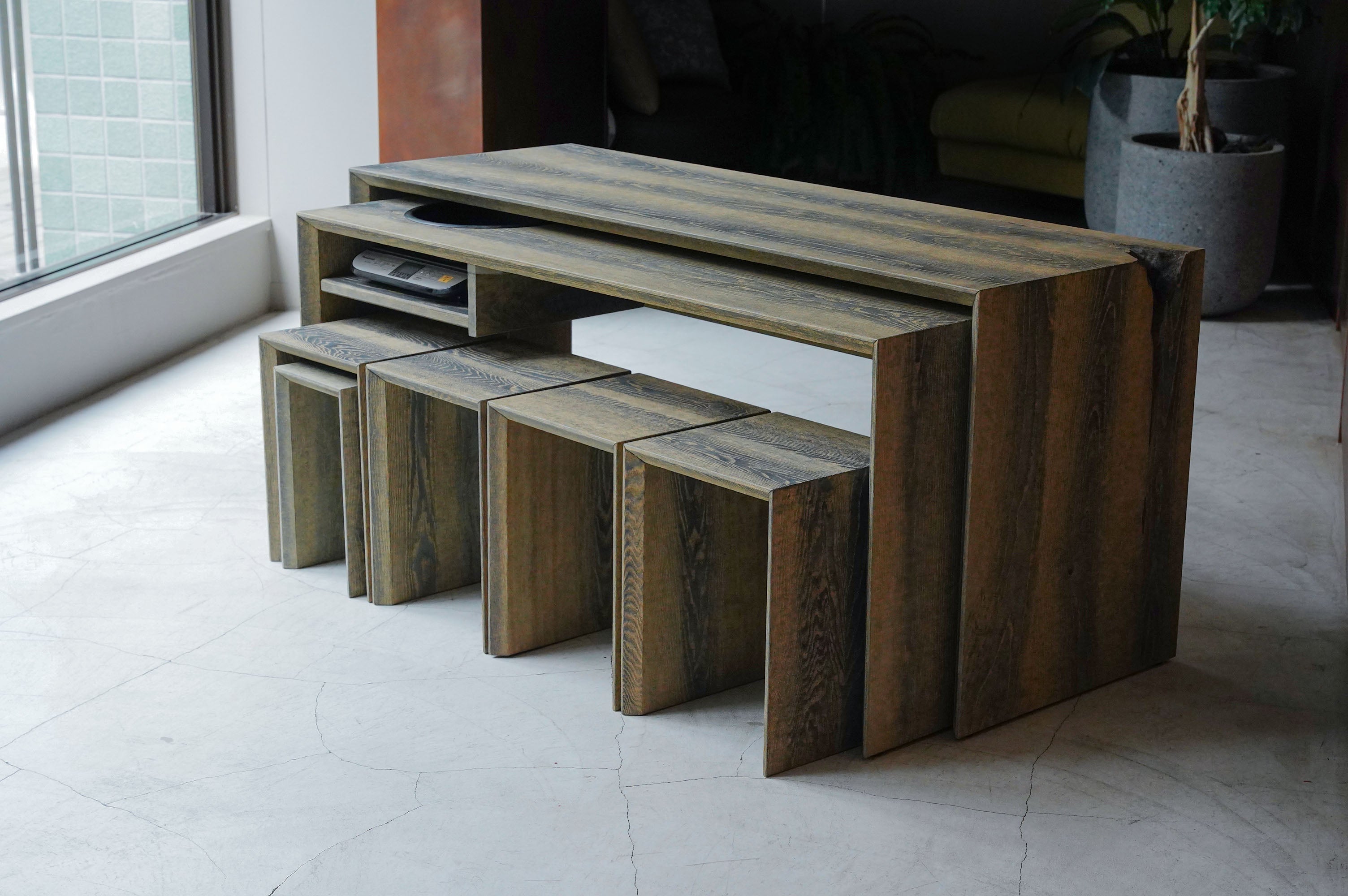 Fuyou Ryurei-joku 7-piece Set (a set of tea service tables and chairs)