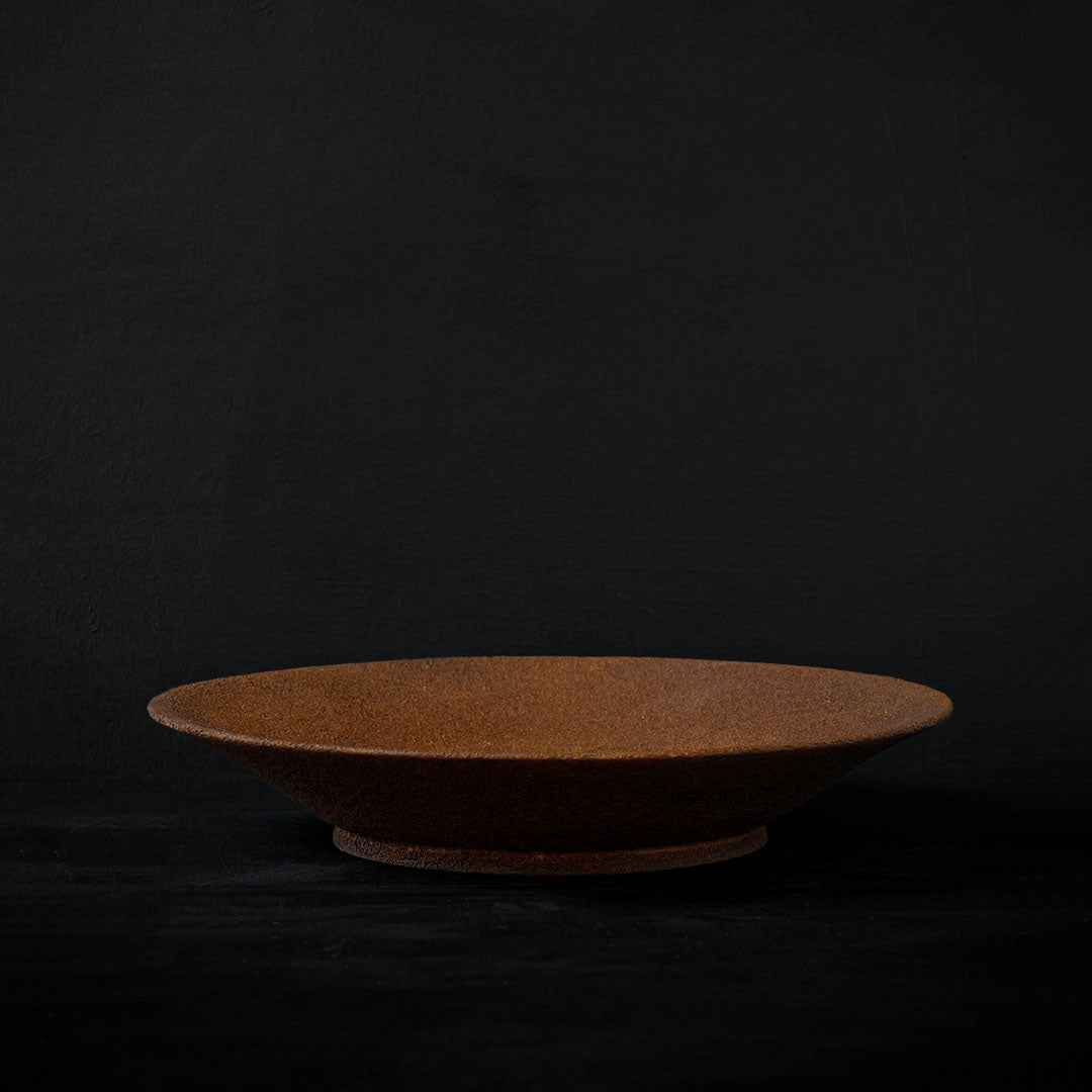 ●25-KF Sabi-urushi Deep Plate 24cm Red