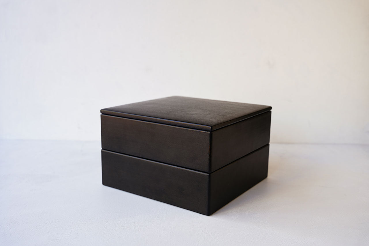 21cm Two Layer Jubako Boxes Chinaberry Black