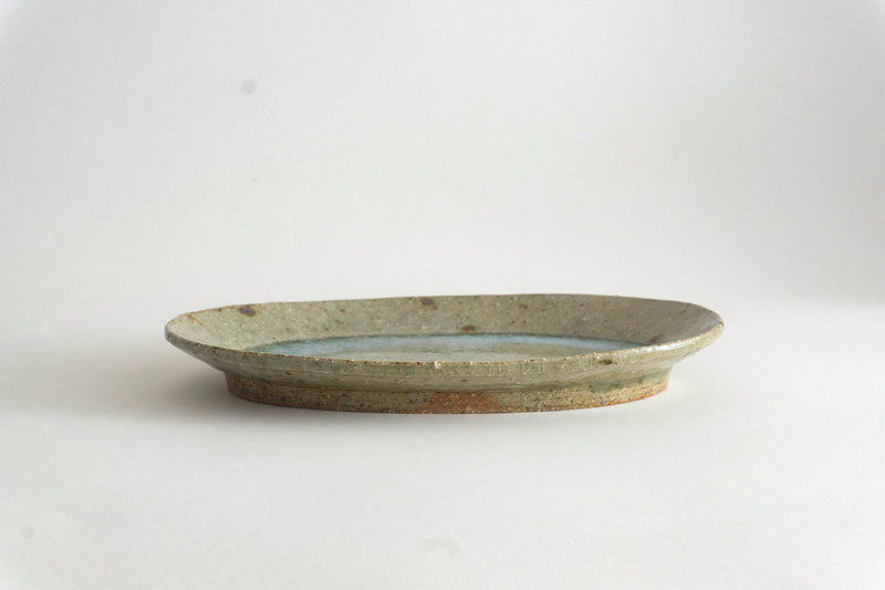 宮城正幸さん（宮城陶器）の青磁釉オーバル皿・小 2枚セット - 食器