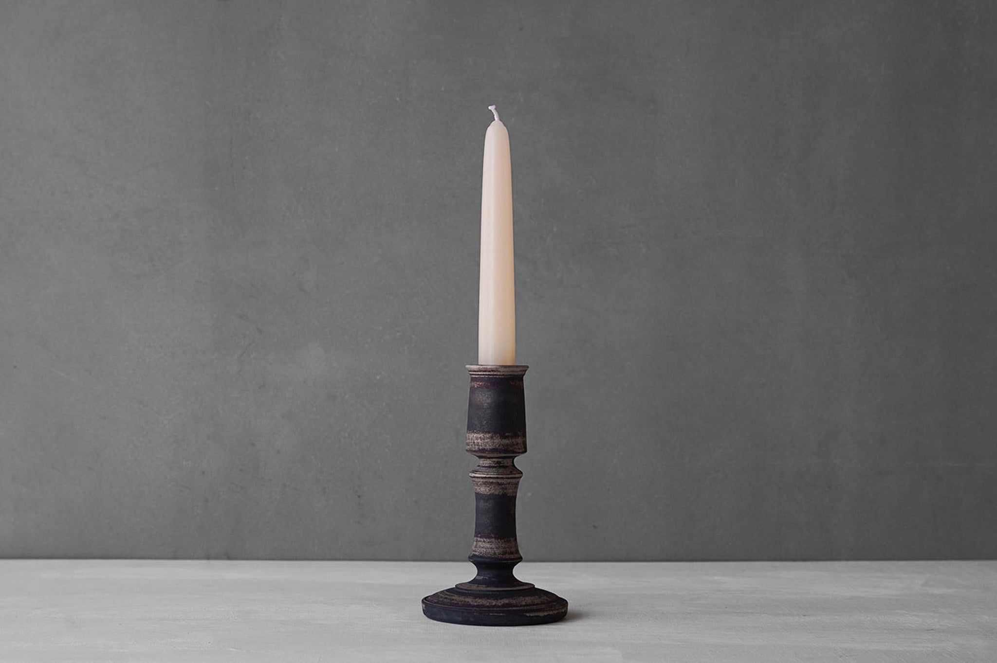 Tatsuya Hattori  Rust Silver Glaze Candlestick