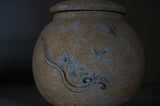 ●25-IM62 Painted Grayware Teapot – Flowing Clouds