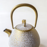 Kukan Chuzo / Egg Cast Iron Teapot M champagne (platinum gold color) with wooden box