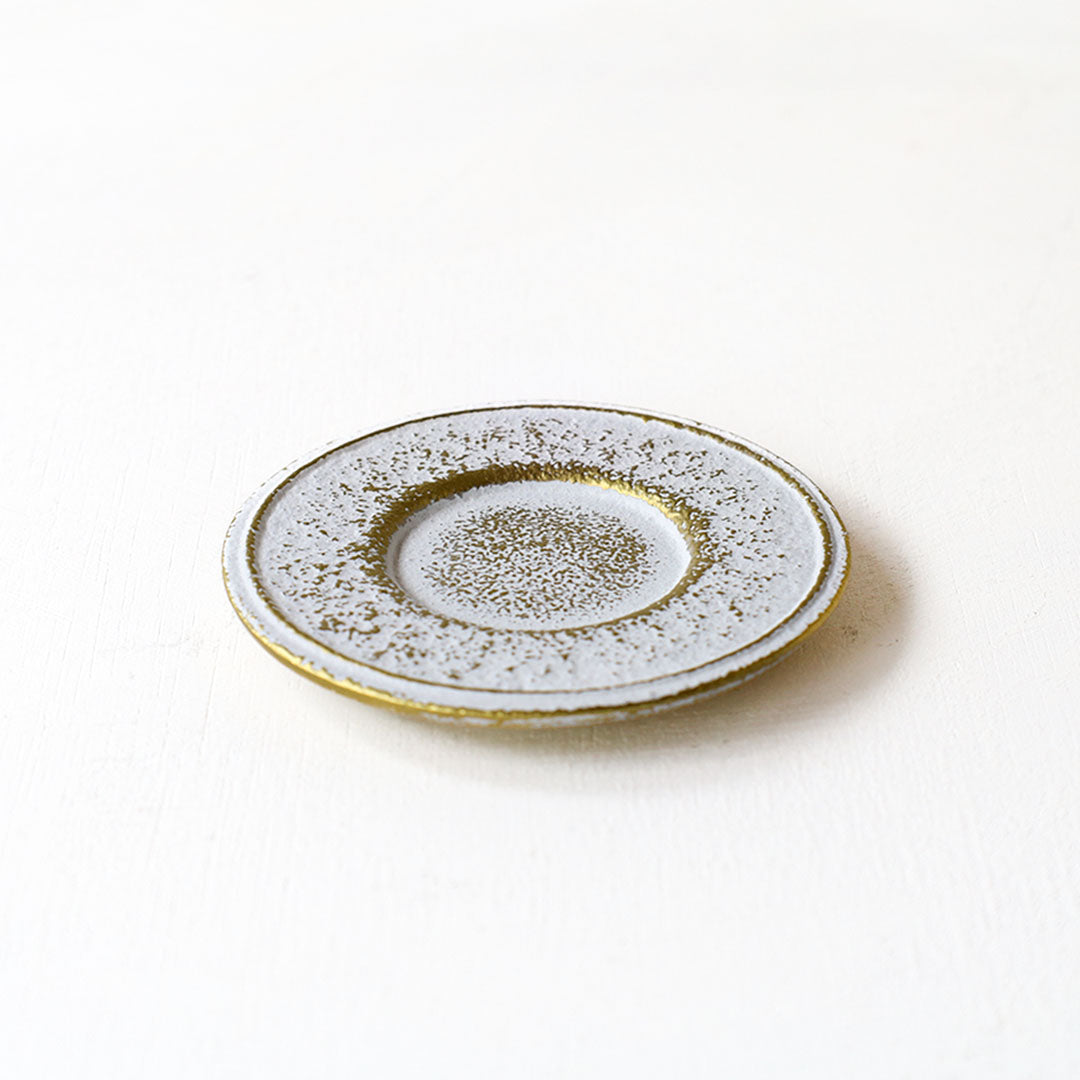 空間鋳造 茶托 Set 4pcs 白金色