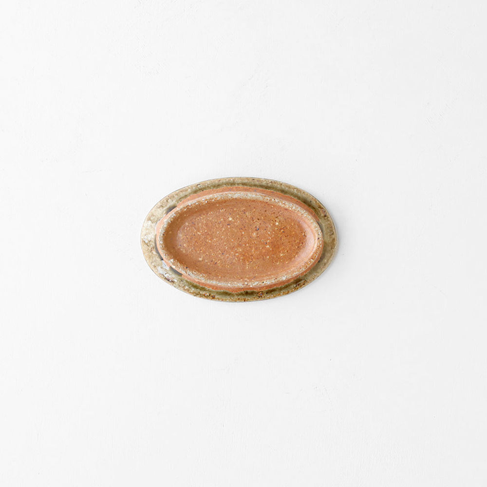 宮城陶器 オーバル 小 灰釉 – 雨晴/AMAHARE