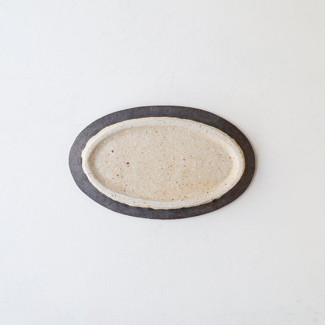 Miyagi Pottery Oval M Black Glaze