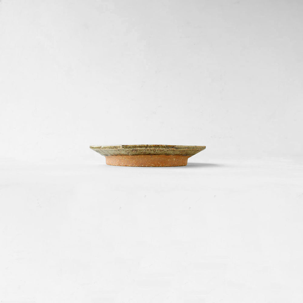 宮城陶器 八角皿 中 灰釉 – 雨晴/AMAHARE