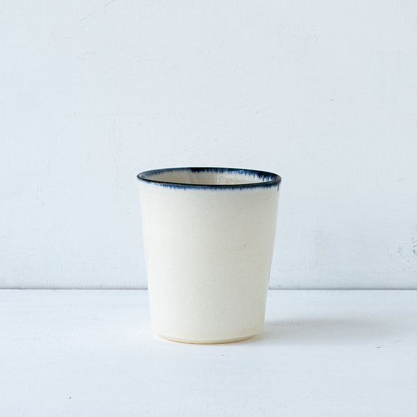  Faceted Cup Blue Rim