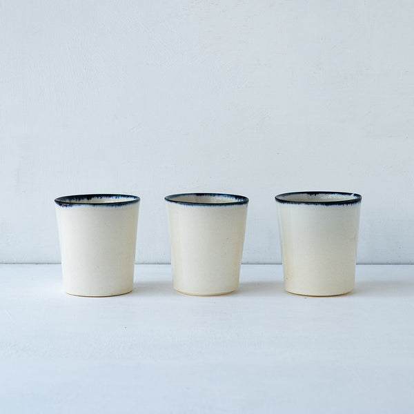  Faceted Cup Blue Rim