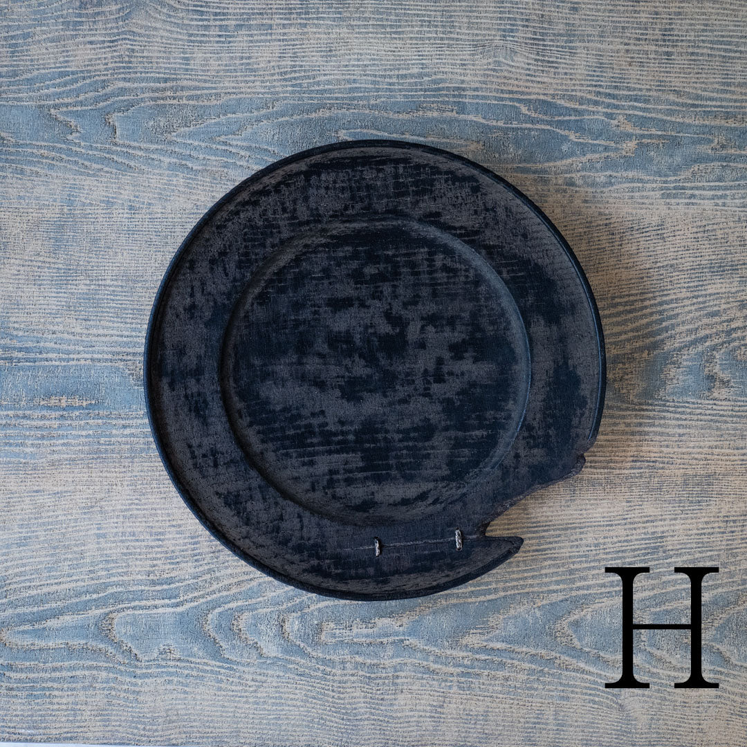 ●25-SD6リム皿 銀鎹 240 黒