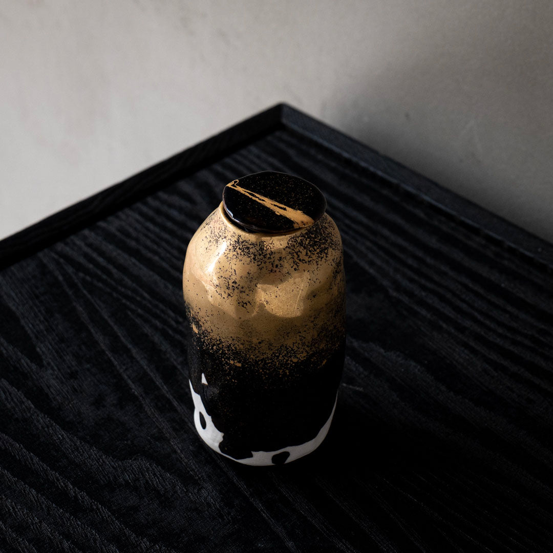 池田優子 茶入 金彩