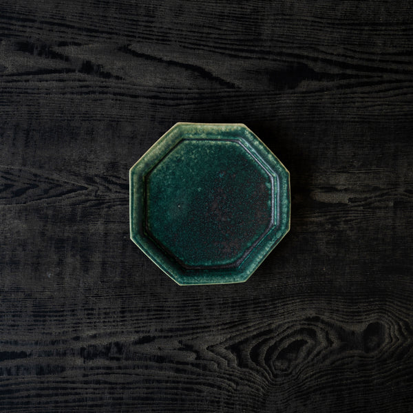 境道一 織部 6寸 8角皿