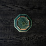 境道一 織部 6寸 8角皿