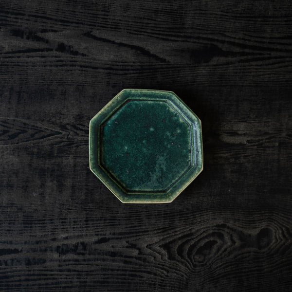 境道一 織部 6寸 8角皿