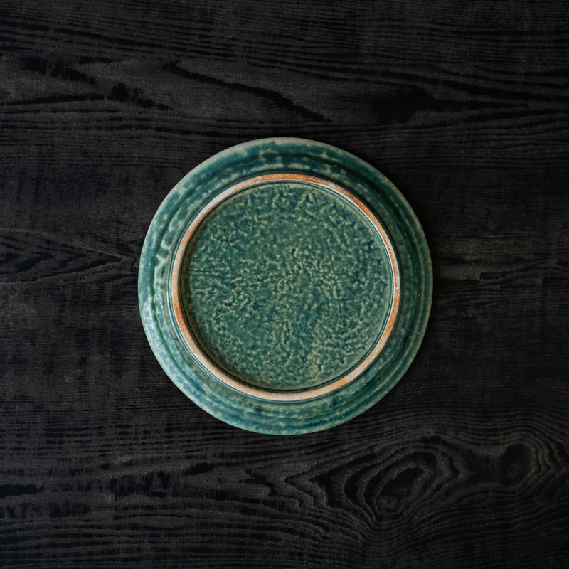 境道一 織部釉 丸皿