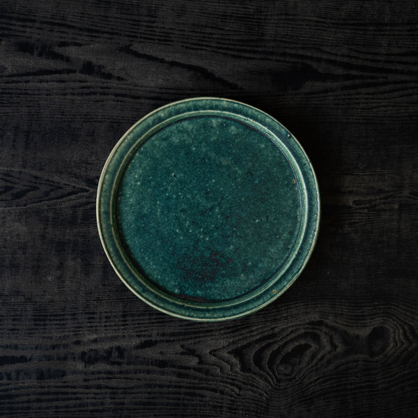 境道一 織部釉 丸皿