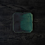 境道一 織部釉 花皿