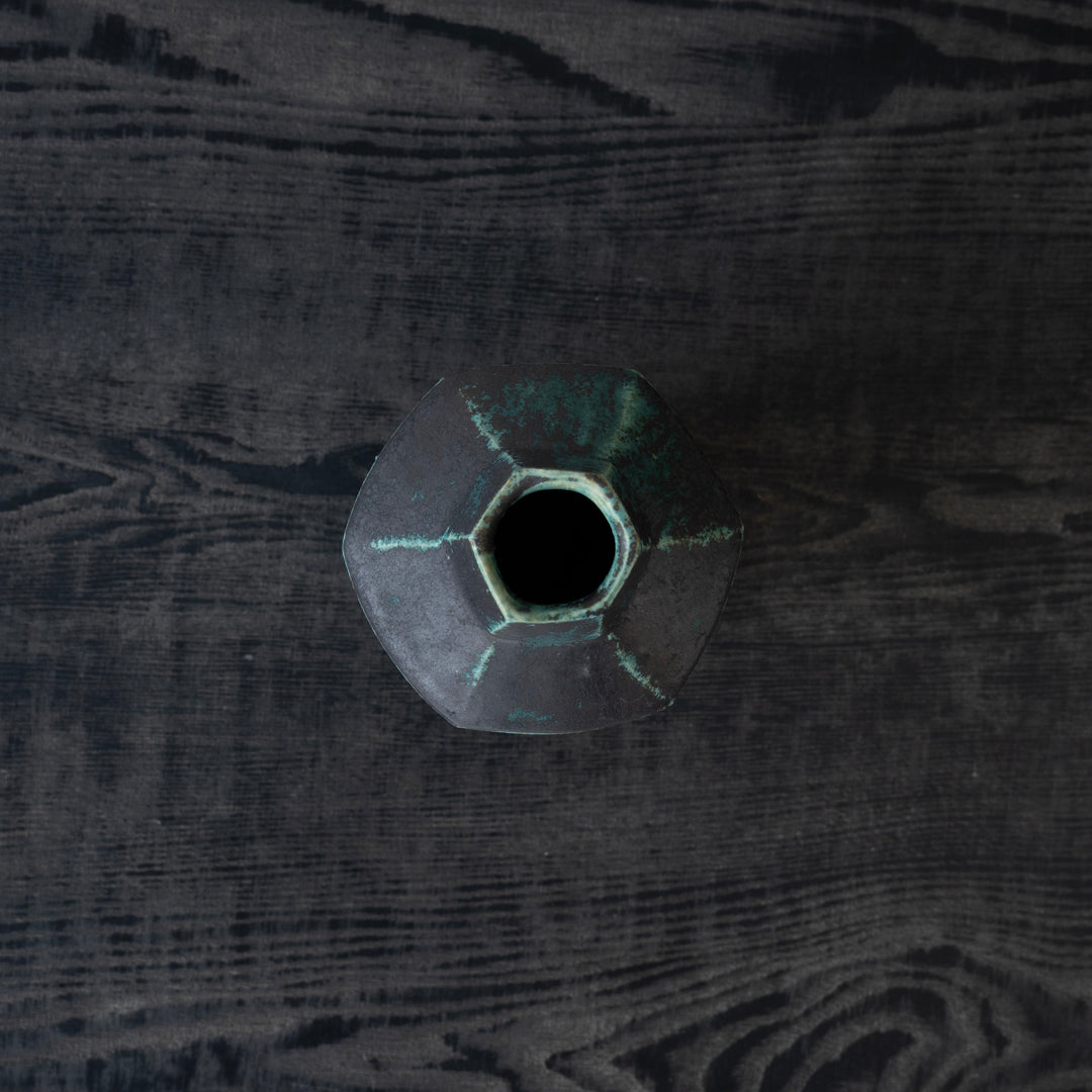 境道一 織部釉 一輪 大 B