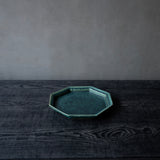 境道一 織部 7寸 8角皿