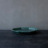 境道一 織部 7寸 8角皿