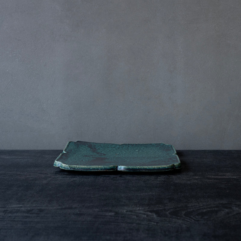 境道一 織部釉 花皿