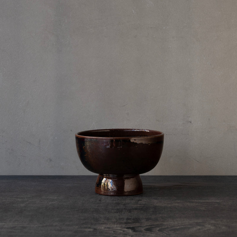 ●25-YM-90 Candy Glaze Large Pedestal Bowl