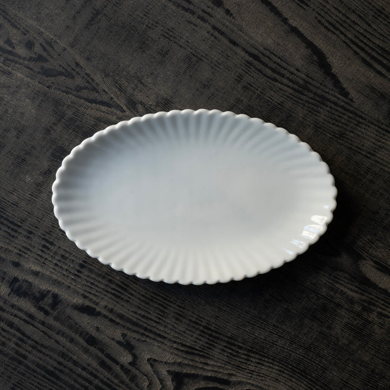●25-YM-34 White Porcelain Oval Plate