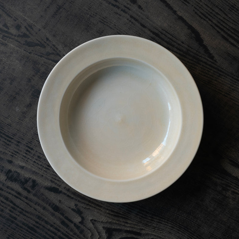 ●25-YM-85 Light beige Celadon Soup Bowl