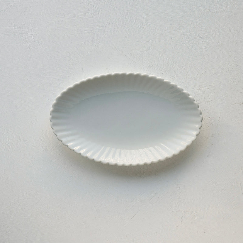 ●25-YM-34 White Porcelain Oval Plate