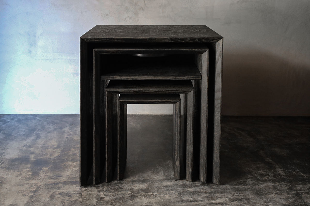 Fuyou Ryurei-joku 4-piece Set Black (a set of tea service tables and chairs)