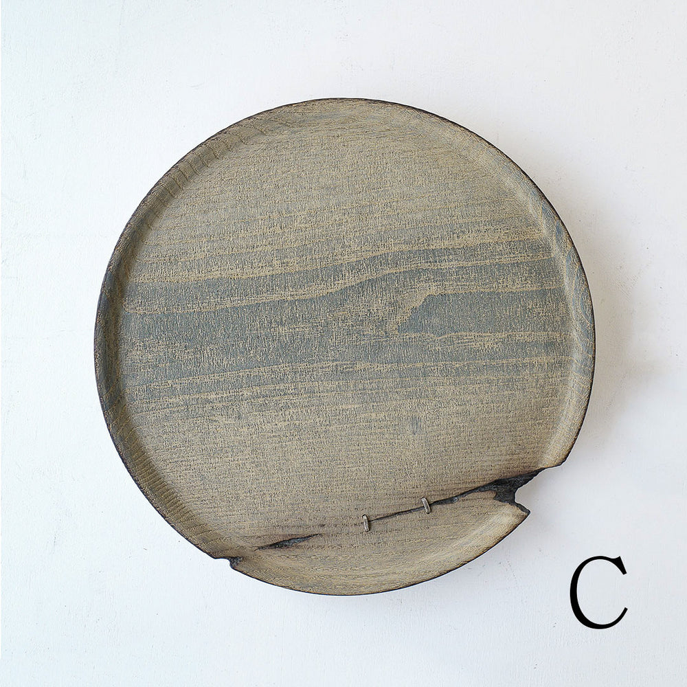 浮様 丸盆 300 鎹付 鼠 – 雨晴/AMAHARE