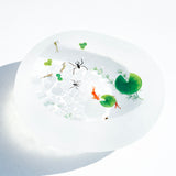 25-10S 久保裕子 石文鎮ー夏(中)アメンボ2匹 ミズハコベ ヒツジクサ