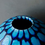 Touki Koubou Ichi / Seisai Marutsubo (Blue Glow Round Vase)