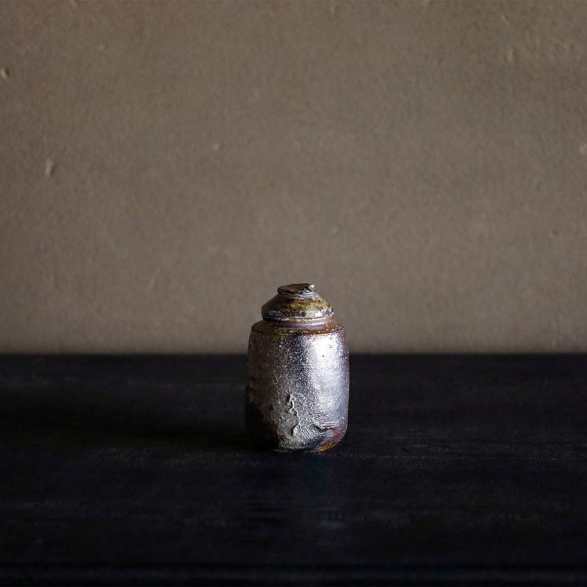Shiro Shimizu / Higashi-Omi Tsuchiyakishime Chaire C (Tea Caddy made of Higashi-Omi Clay, Unglazed and High-fired)