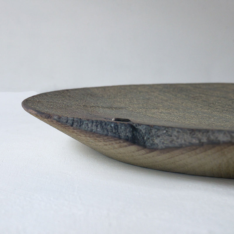 Fuyou Circle Plate 280 Gray with Kasugai