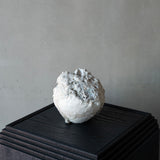 25-10S 池田優子 白磁 岩肌花器-4