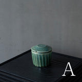 25-10S 境道一 織部釉 フタ物