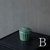 25-10S 境道一 織部釉 フタ物