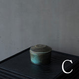 25-10S 境道一 織部釉 フタ物