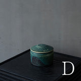 25-10S 境道一 織部釉 フタ物