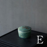 25-10S 境道一 織部釉 フタ物