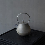 25-10S 空間鋳造 急須 Egg 中 Greige 鎬細工鉉 桐箱入