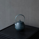 25-10S 空間鋳造 急須 Egg 小 Bamboo 鎬細工鉉 桐箱入